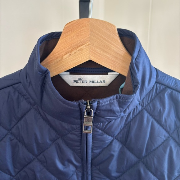 Peter Millar Essex Quilted Full Zip Puffer Vest Navy Blue Boys Small (7-8) NWT
